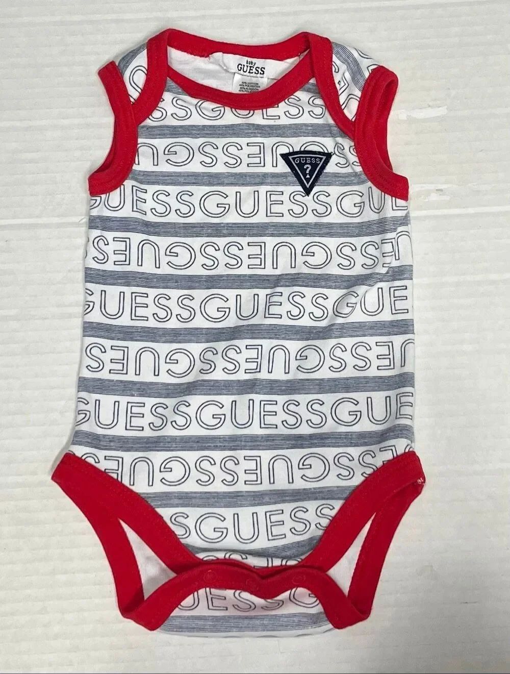 Guess Branded Sleeveless Bodysuit   Boys Size 0-3 Months